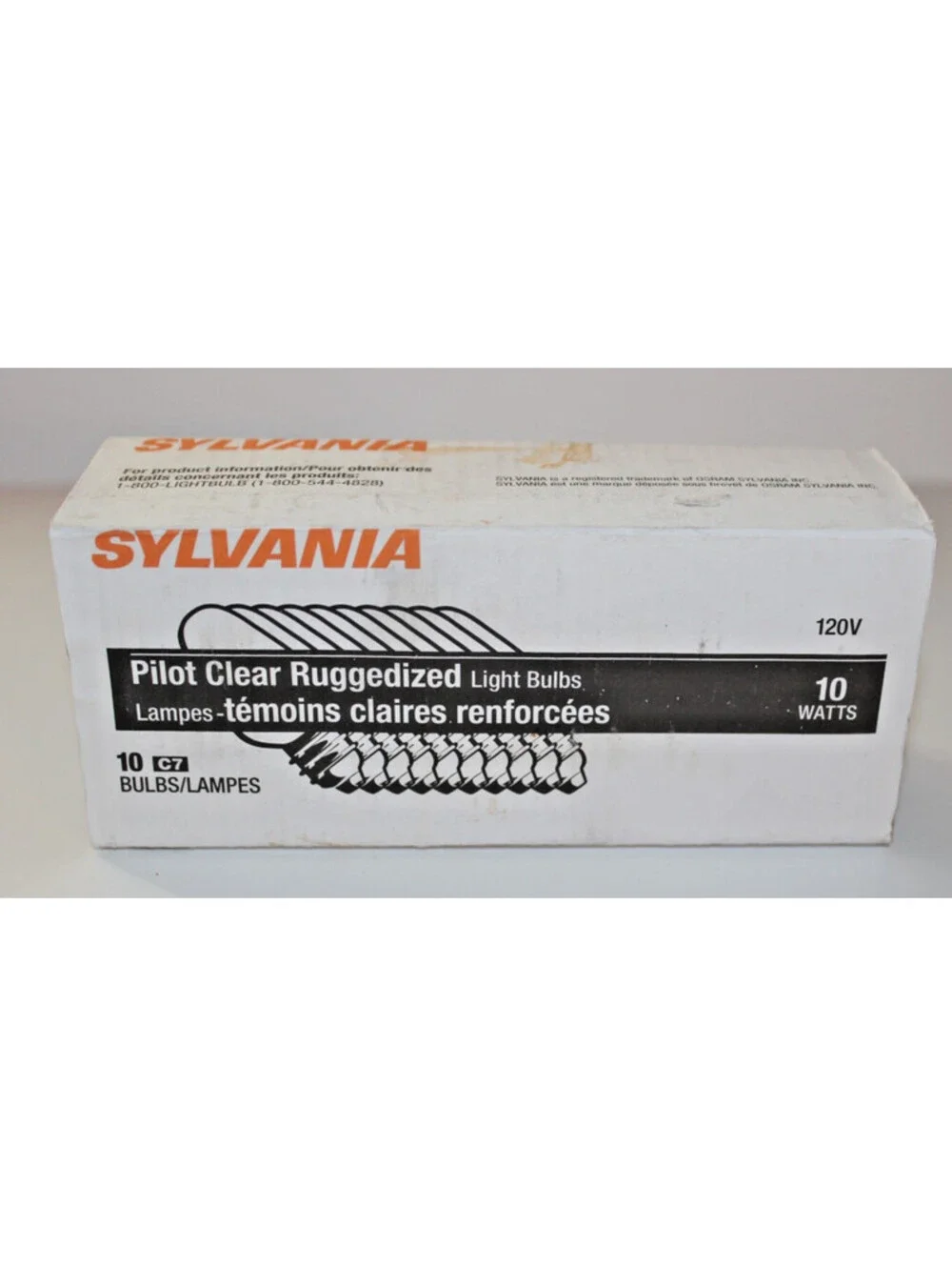 50 Lot Sylvania C7/CL 10 Watt Pilot Clear Ruggedized Light Bulbs 120V